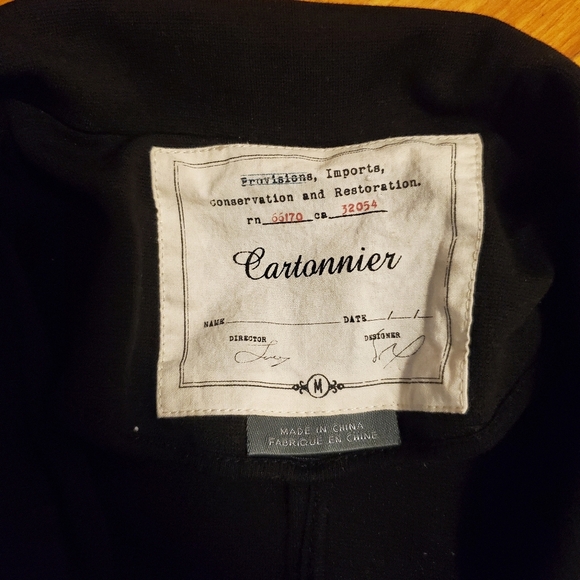 Cartonnier Anthropologie long black blazer. 3/4 sleeves. Size M. Padded shoulder - Picture 3 of 11